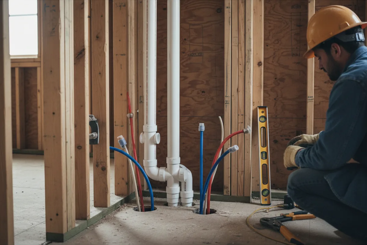 Drain and supply rough-in during Toilet Repair and Installation in Linkwood