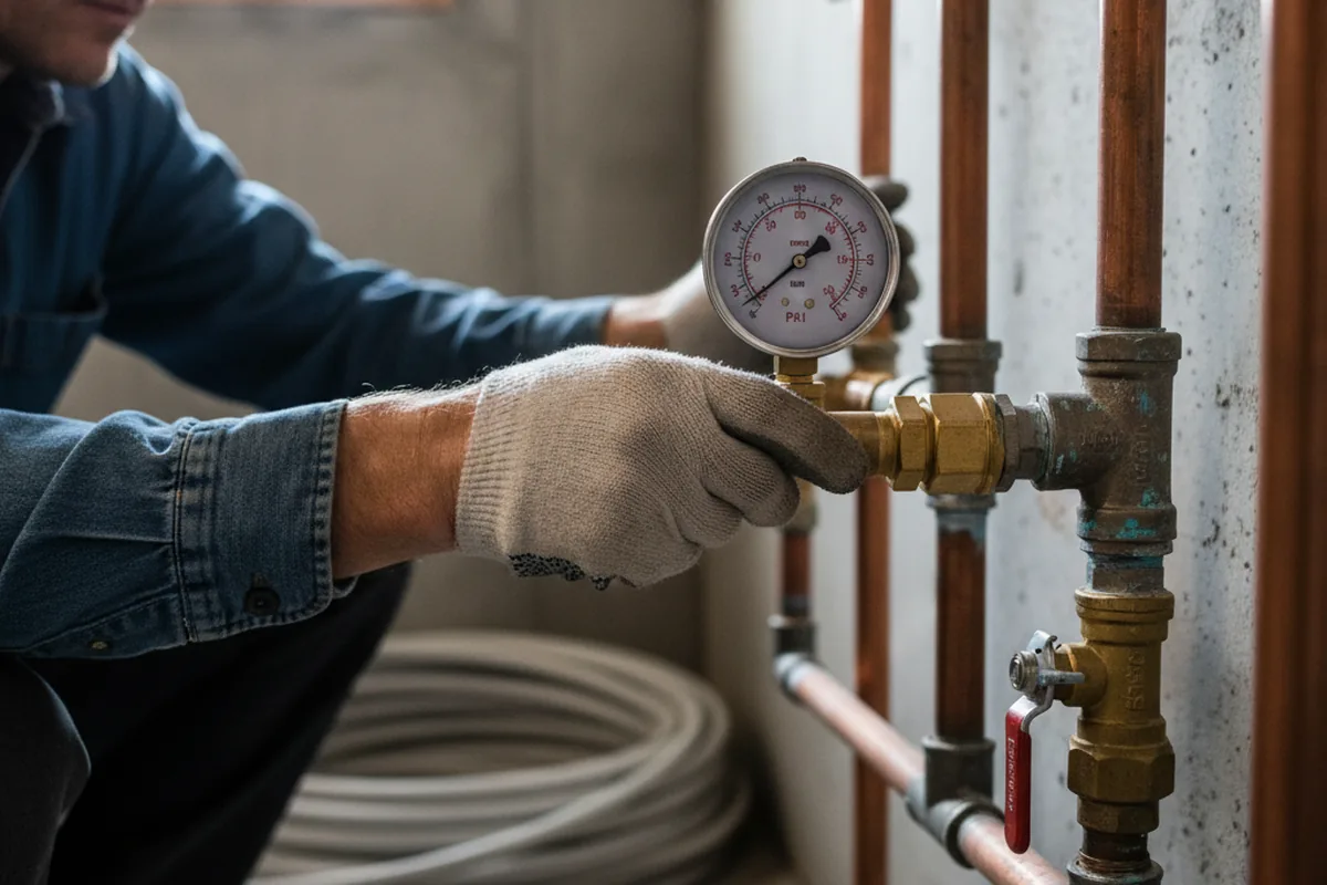Pressure testing a repaired line during Water Line Repair in Linkwood